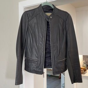 Michael Kors Grey Leather Jacket - Size S